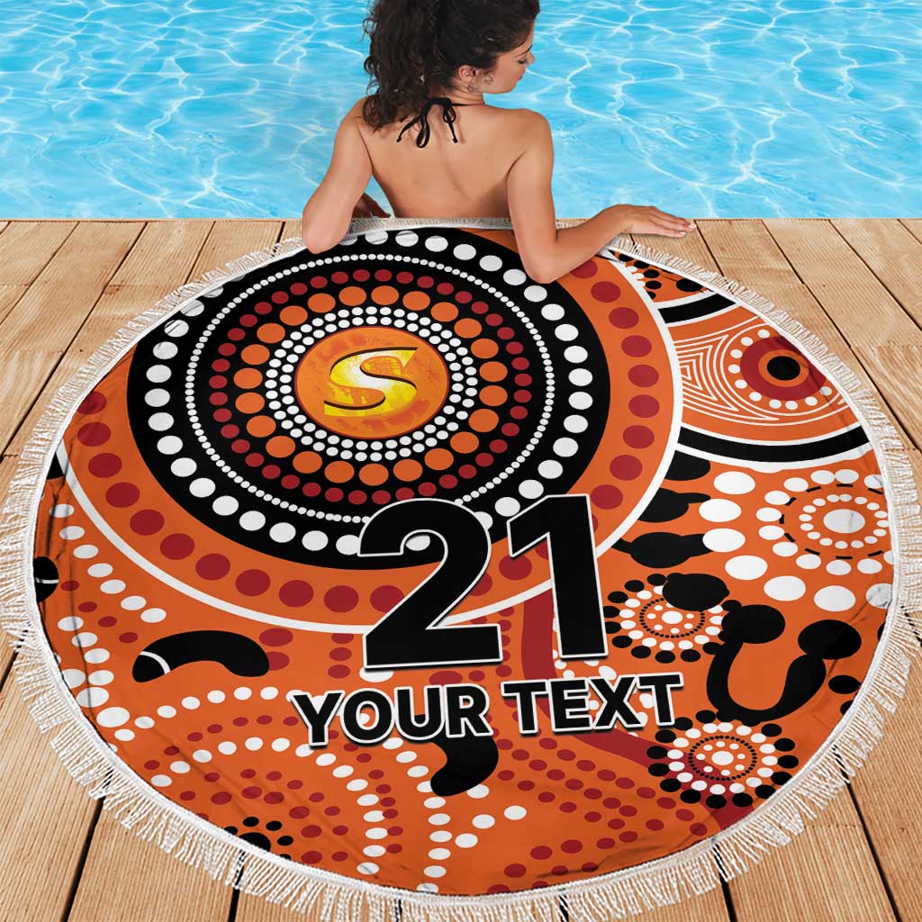 Scorchers Cricket Custom Beach Blanket Australian Aboriginal