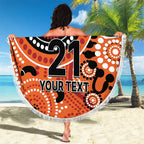 Scorchers Cricket Custom Beach Blanket Australian Aboriginal