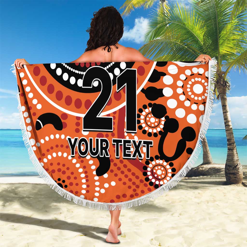 Scorchers Cricket Custom Beach Blanket Australian Aboriginal