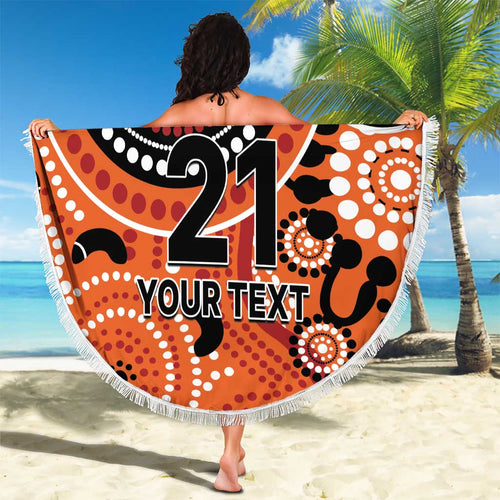 Scorchers Cricket Custom Beach Blanket Australian Aboriginal