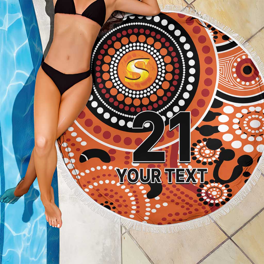 Scorchers Cricket Custom Beach Blanket Australian Aboriginal