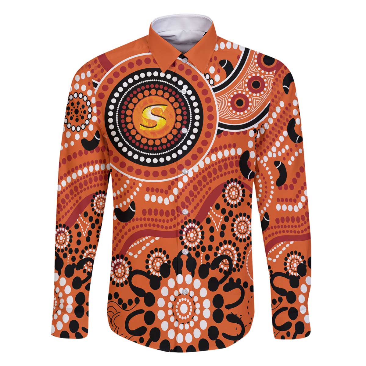 Scorchers Cricket Custom Family Matching Off The Shoulder Long Sleeve Dress and Hawaiian Shirt Australian Aboriginal