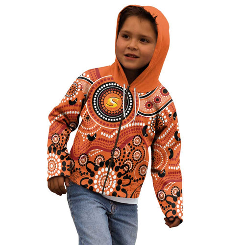 Scorchers Cricket Custom Kid Hoodie Australian Aboriginal