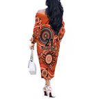 Scorchers Cricket Custom Off The Shoulder Long Sleeve Dress Australian Aboriginal