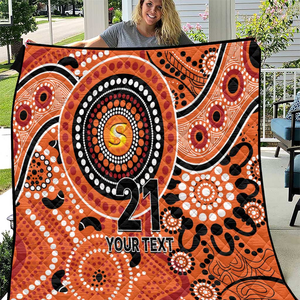 Scorchers Cricket Custom Quilt Australian Aboriginal