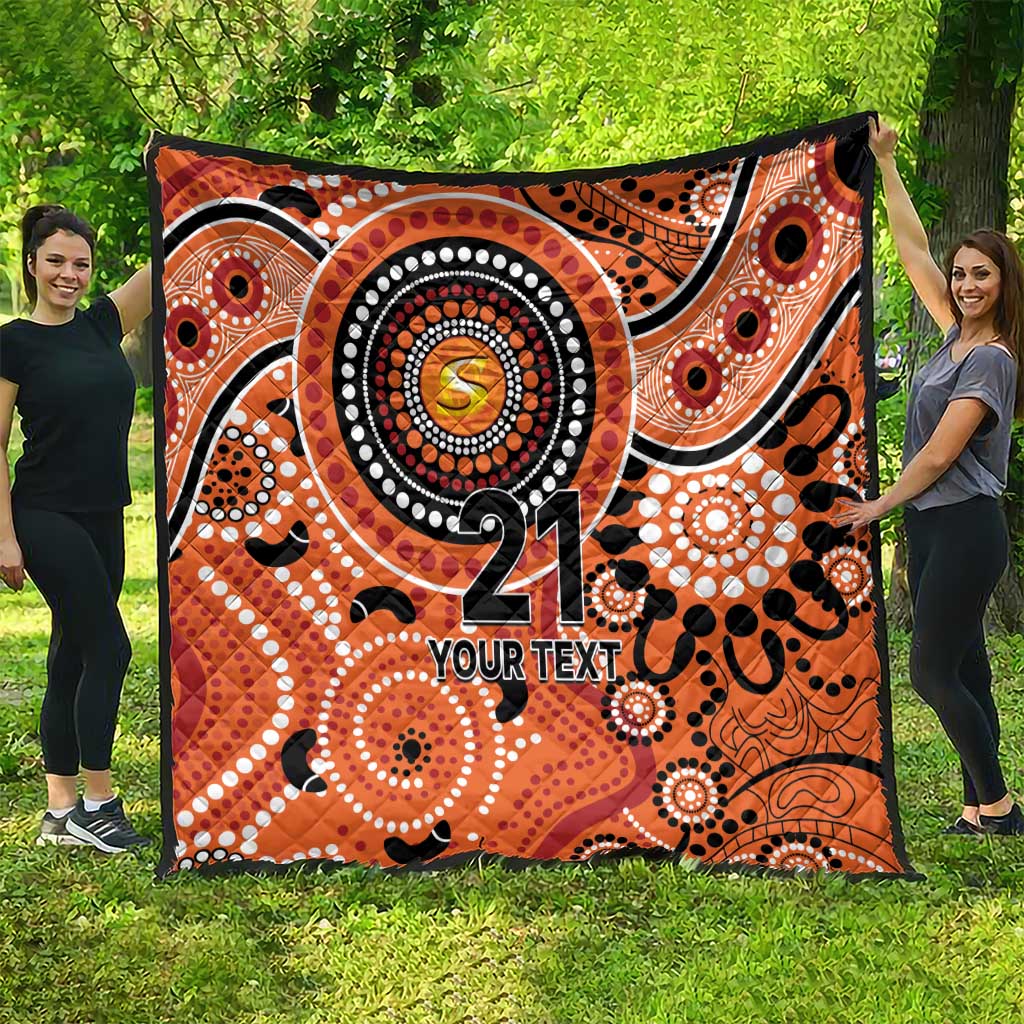 Scorchers Cricket Custom Quilt Australian Aboriginal