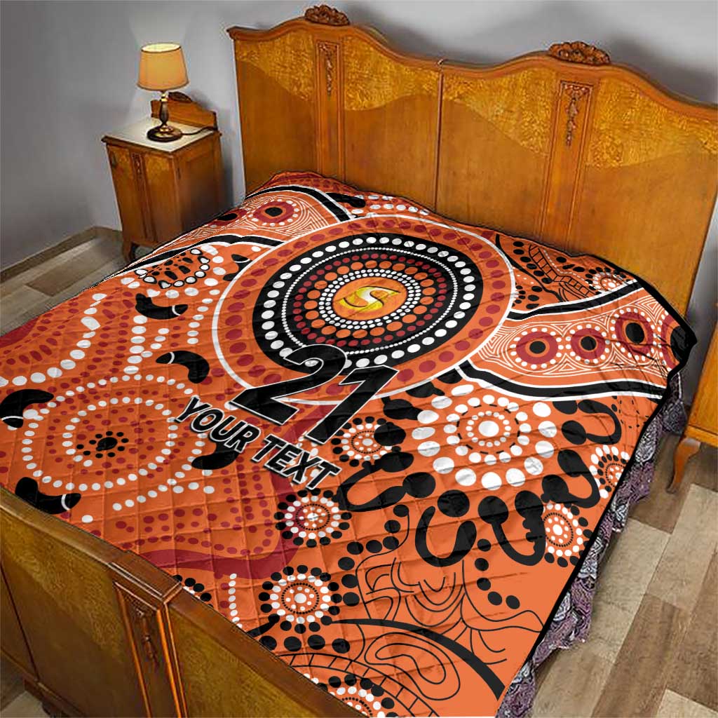 Scorchers Cricket Custom Quilt Australian Aboriginal