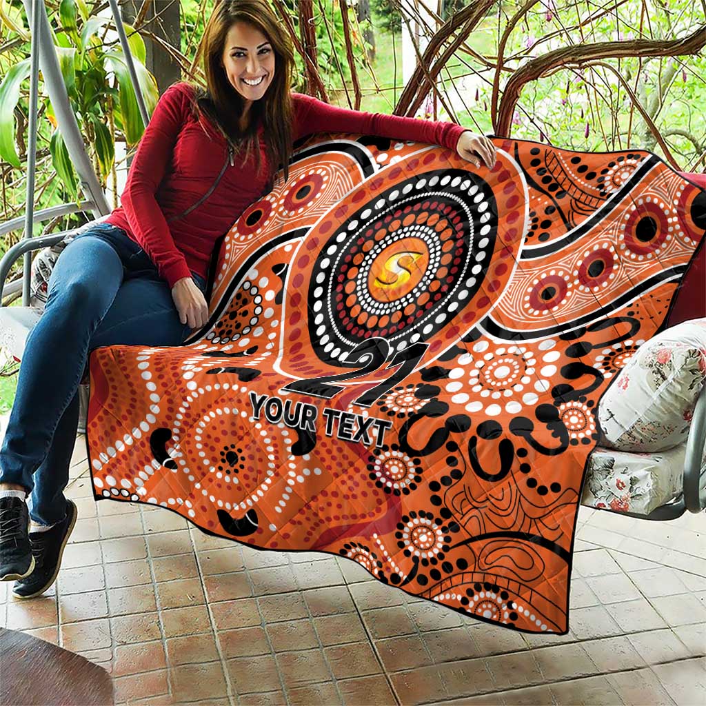 Scorchers Cricket Custom Quilt Australian Aboriginal