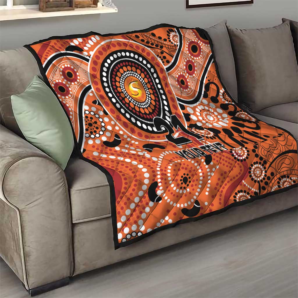 Scorchers Cricket Custom Quilt Australian Aboriginal