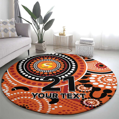 Scorchers Cricket Custom Round Carpet Australian Aboriginal