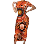Scorchers Cricket Custom Short Sleeve Bodycon Dress Australian Aboriginal