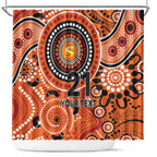 Scorchers Cricket Custom Shower Curtain Australian Aboriginal