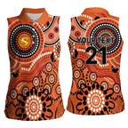 Scorchers Cricket Custom Women Sleeveless Polo Shirt Australian Aboriginal