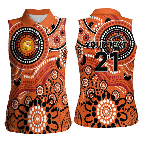 Scorchers Cricket Custom Women Sleeveless Polo Shirt Australian Aboriginal