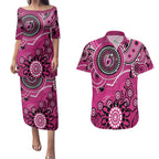Sixers Cricket Custom Couples Matching Puletasi and Hawaiian Shirt Australian Aboriginal