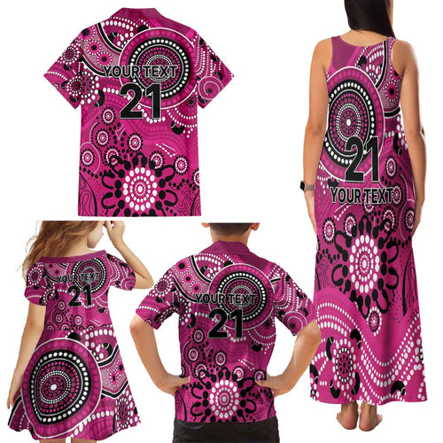 Sixers Cricket Custom Family Matching Tank Maxi Dress and Hawaiian Shirt Australian Aboriginal