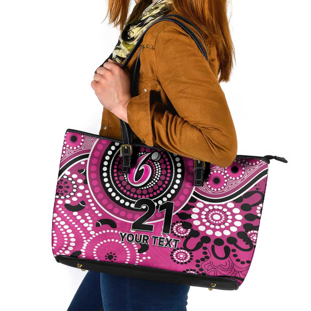 Sixers Cricket Custom Leather Tote Bag Australian Aboriginal