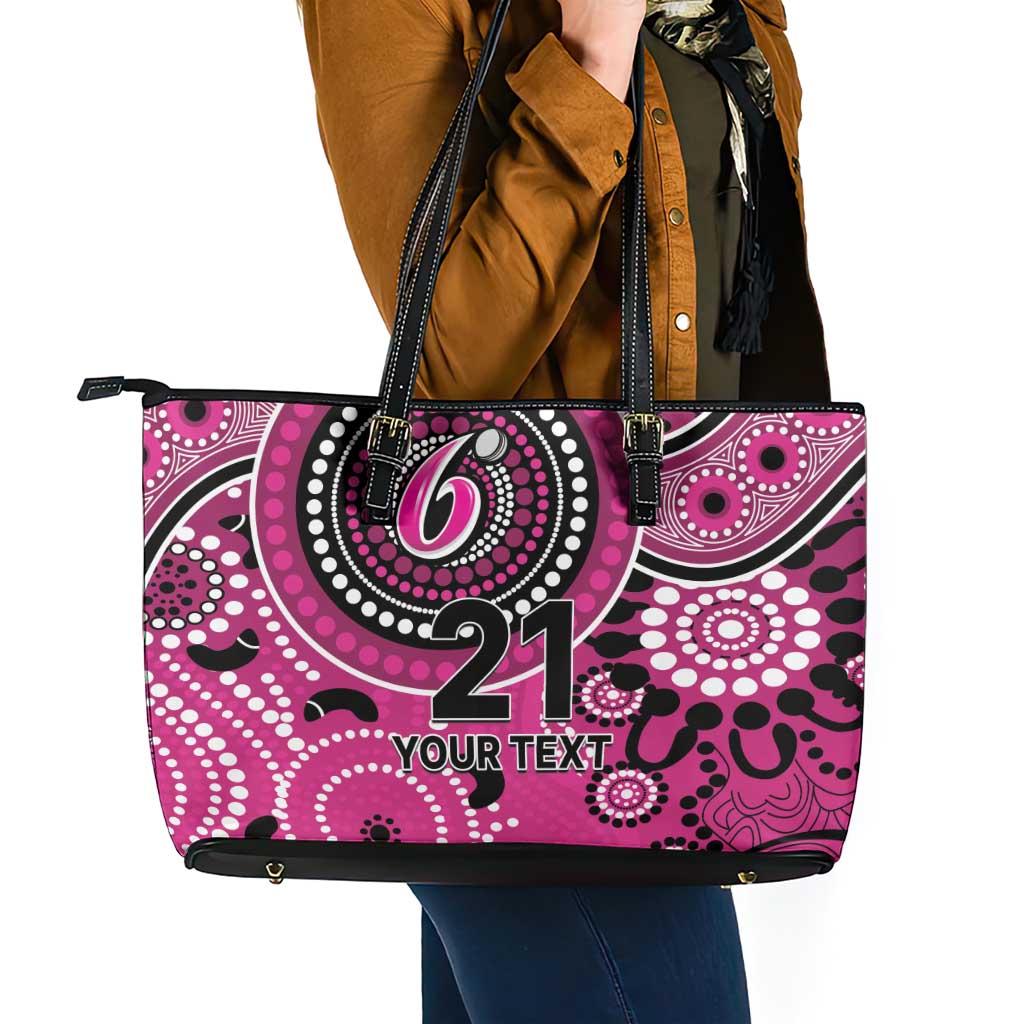 Sixers Cricket Custom Leather Tote Bag Australian Aboriginal
