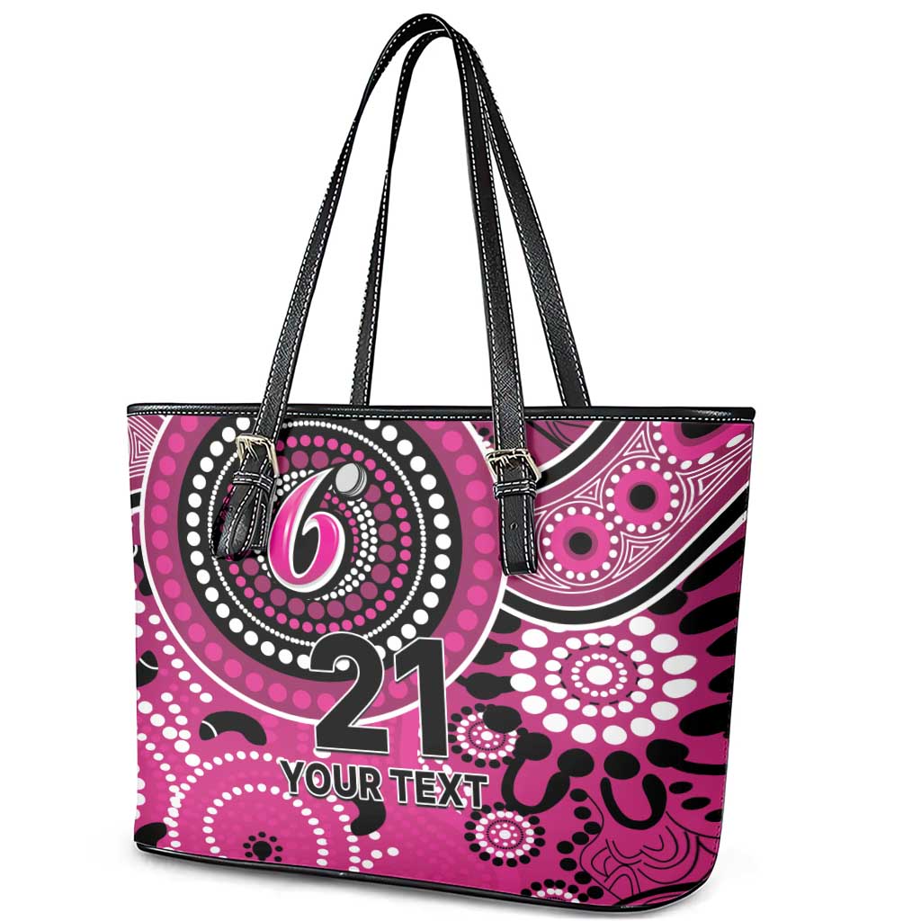 Sixers Cricket Custom Leather Tote Bag Australian Aboriginal