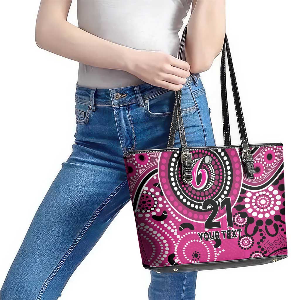 Sixers Cricket Custom Leather Tote Bag Australian Aboriginal
