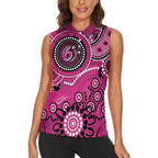 Sixers Cricket Custom Women Sleeveless Polo Shirt Australian Aboriginal