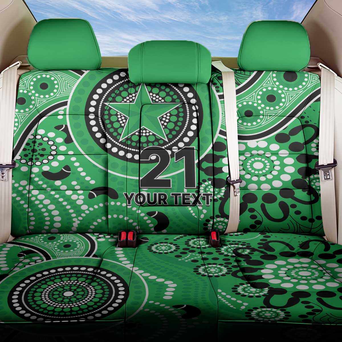 Stars Cricket Custom Back Car Seat Cover Australian Aboriginal