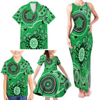 Stars Cricket Custom Family Matching Tank Maxi Dress and Hawaiian Shirt Australian Aboriginal