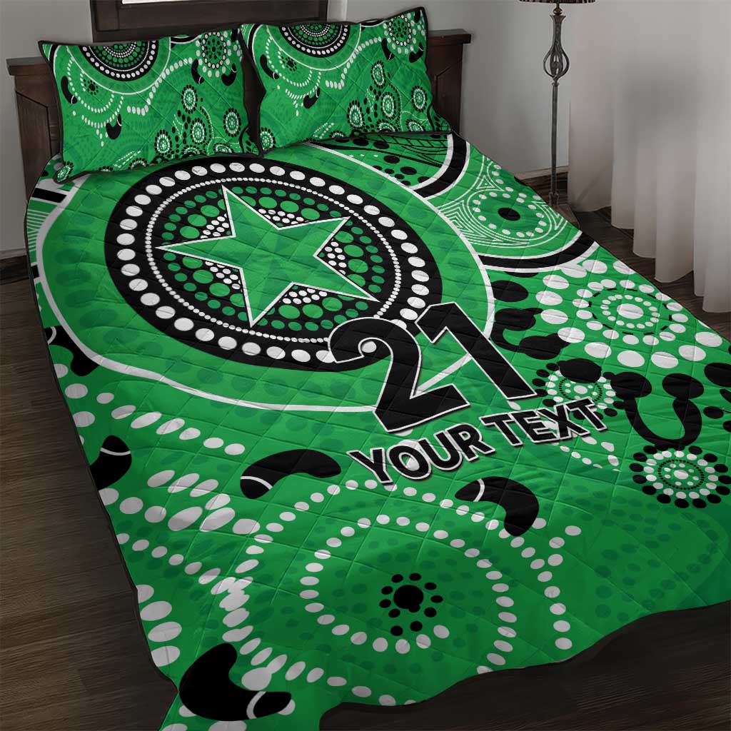 Stars Cricket Custom Quilt Bed Set Australian Aboriginal