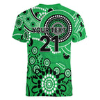 Stars Cricket Custom Women V-Neck T-Shirt Australian Aboriginal