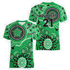 Stars Cricket Custom Women V-Neck T-Shirt Australian Aboriginal