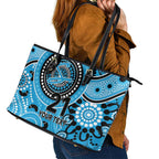 Strikers Cricket Custom Leather Tote Bag Australian Aboriginal