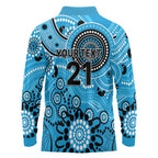 Strikers Cricket Custom Long Sleeve Polo Shirt Australian Aboriginal