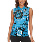 Strikers Cricket Custom Women Sleeveless Polo Shirt Australian Aboriginal