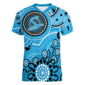 Strikers Cricket Custom Women V-Neck T-Shirt Australian Aboriginal