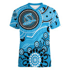 Strikers Cricket Custom Women V-Neck T-Shirt Australian Aboriginal
