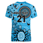 Strikers Cricket Custom Women V-Neck T-Shirt Australian Aboriginal
