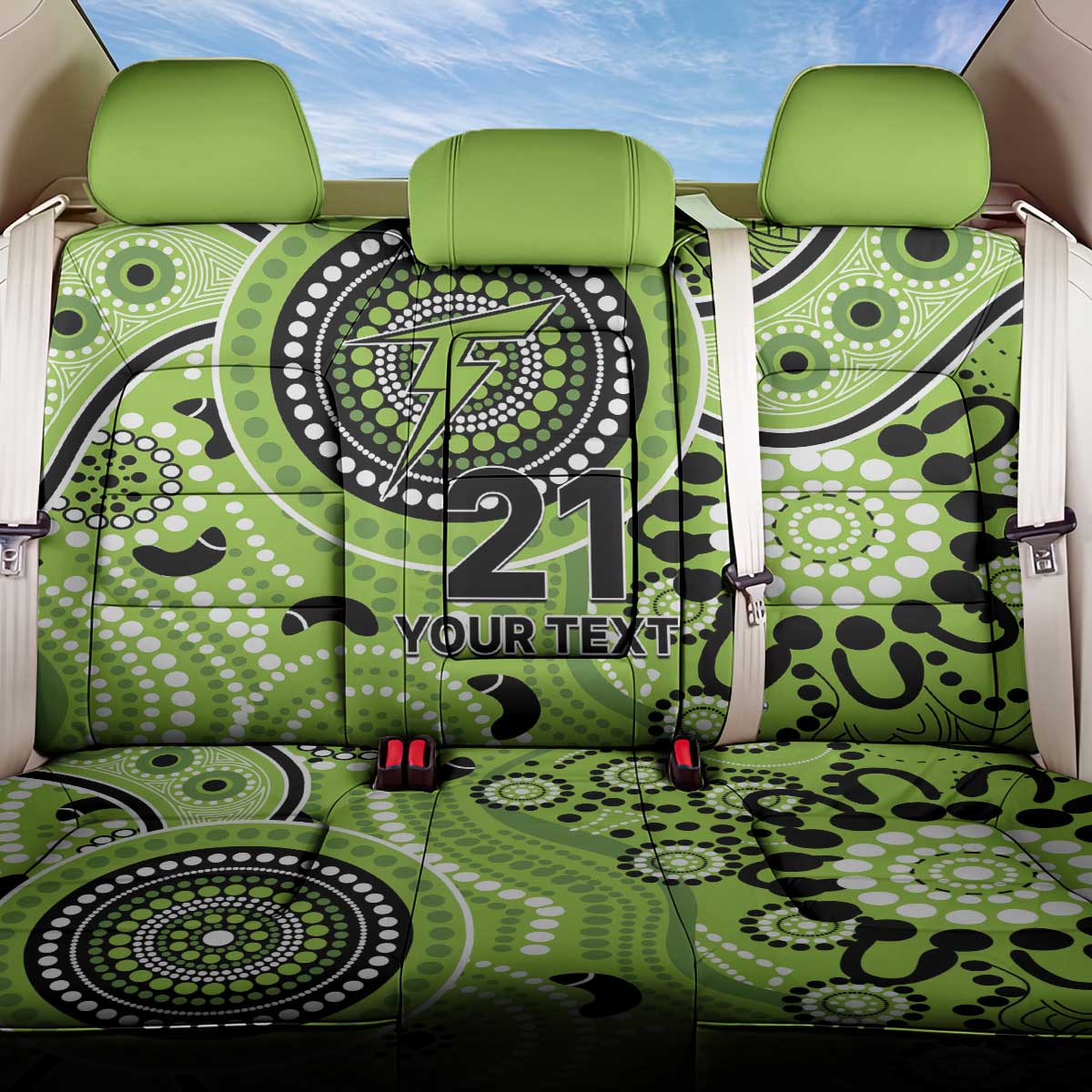Thunder Cricket Custom Back Car Seat Cover Australian Aboriginal