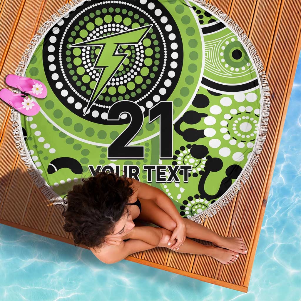 Thunder Cricket Custom Beach Blanket Australian Aboriginal