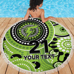 Thunder Cricket Custom Beach Blanket Australian Aboriginal