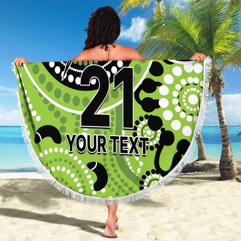 Thunder Cricket Custom Beach Blanket Australian Aboriginal