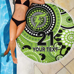 Thunder Cricket Custom Beach Blanket Australian Aboriginal