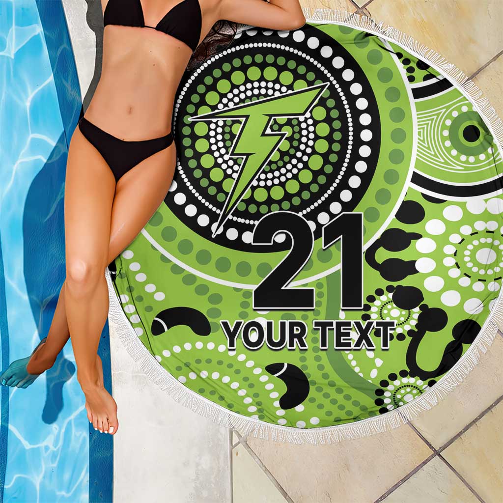 Thunder Cricket Custom Beach Blanket Australian Aboriginal