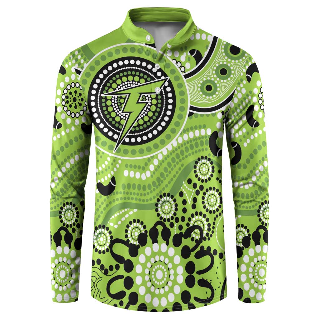 Thunder Cricket Custom Button Sweatshirt Australian Aboriginal