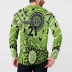 Thunder Cricket Custom Button Sweatshirt Australian Aboriginal