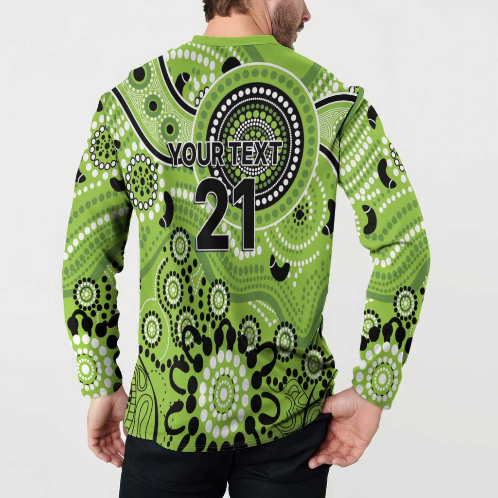 Thunder Cricket Custom Button Sweatshirt Australian Aboriginal