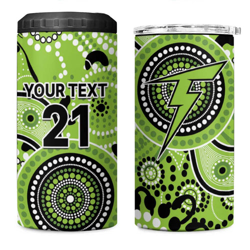 Thunder Cricket Custom 4 in 1 Can Cooler Tumbler Australian Aboriginal