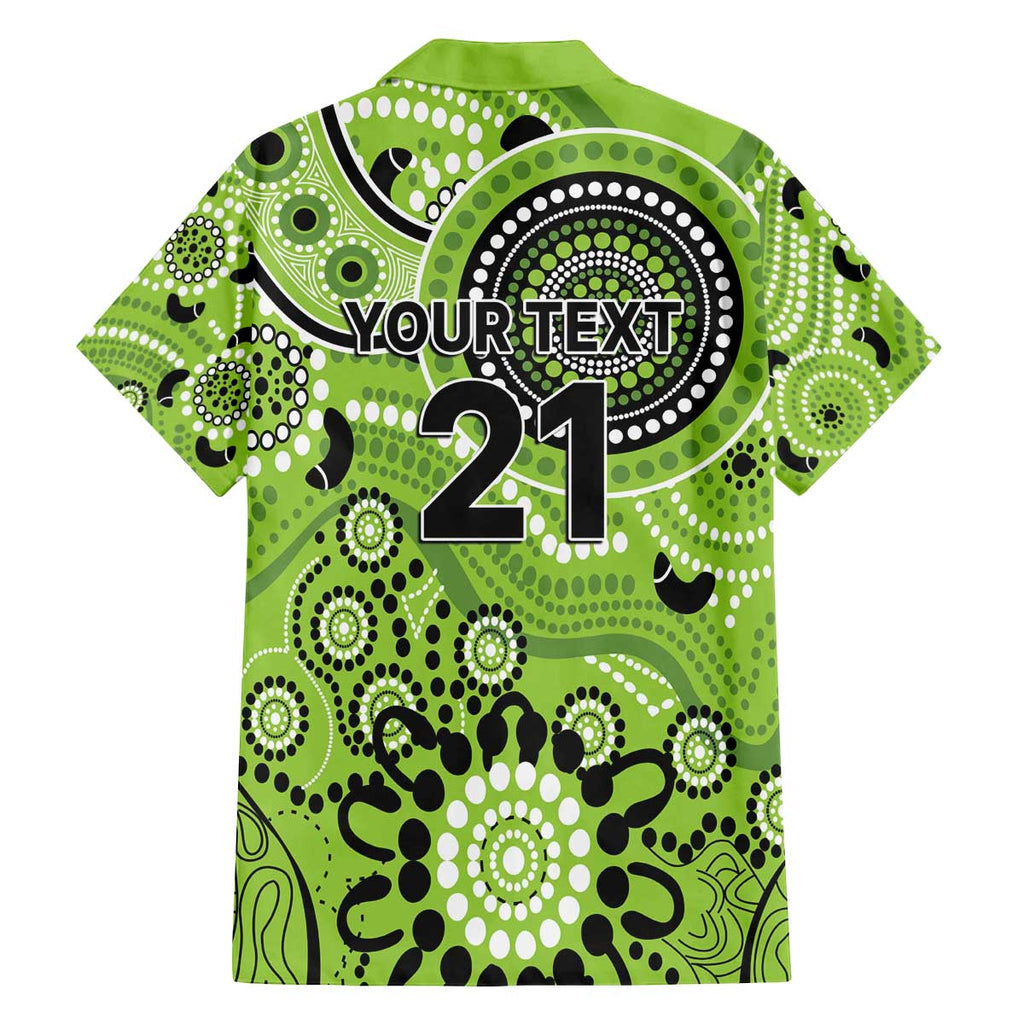 Thunder Cricket Custom Family Matching Off The Shoulder Long Sleeve Dress and Hawaiian Shirt Australian Aboriginal