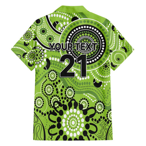 Thunder Cricket Custom Family Matching Short Sleeve Bodycon Dress and Hawaiian Shirt Australian Aboriginal