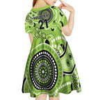 Thunder Cricket Custom Kid Short Sleeve Dress Australian Aboriginal