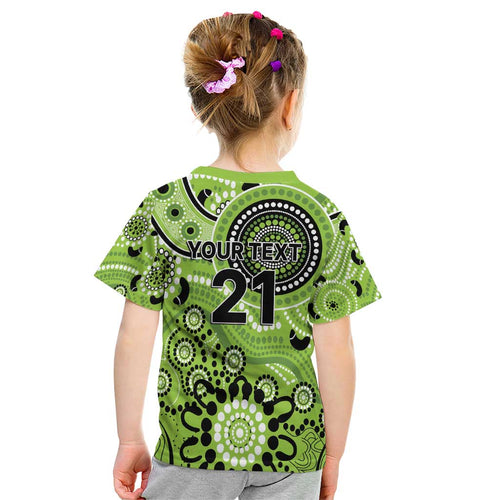 Thunder Cricket Custom Kid T Shirt Australian Aboriginal